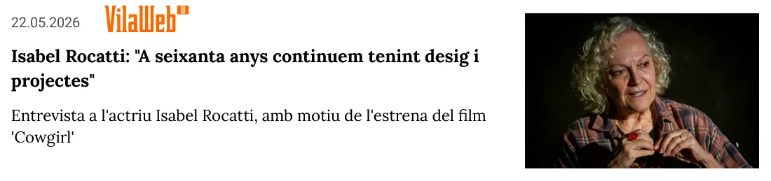 Entrevista a Isabel Rocatti 2026-05-22 Txell Partal - VilaWeb